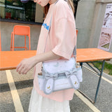 Girl Canvas Schoolbag Shoulder Messenger Square Bag