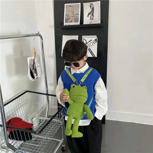 Girl Plush Frog Doll Bag Cartoon Baby Backpack