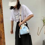 Girl Rabbit Bucket Bag Casual Shoulder Bag Large Capacity Purse