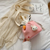 Girl Rabbit Bucket Bag Casual Shoulder Bag Large Capacity Purse