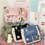 Girl's Large Capacity Messenger Bag Literary Ladies Hasp Shoulder bag