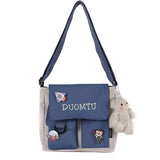 Girl's Large Capacity Messenger Bag Literary Ladies Hasp Shoulder bag
