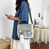Girl's Large Capacity Messenger Bag Literary Ladies Hasp Shoulder bag