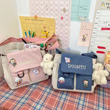 Girl's Large Capacity Messenger Bag Literary Ladies Hasp Shoulder bag