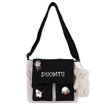 Girl's Large Capacity Messenger Bag Literary Ladies Hasp Shoulder bag
