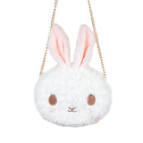 Girl's Plush Rabbit Bag Lolita Party Round Bunny Head Crossbody Bag