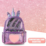 Girl's Small Backpack Sequin Shoulder Bag Mini Back Pack for Teenage Girls Kids