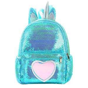 Girl's Small Backpack Sequin Shoulder Bag Mini Back Pack for Teenage Girls Kids