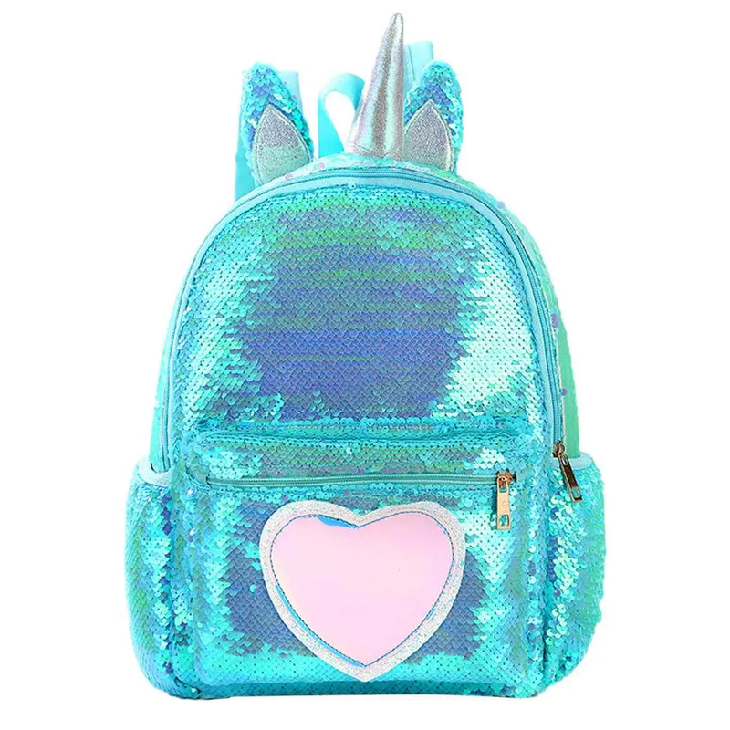 Girl's Small Backpack Sequin Shoulder Bag Mini Back Pack for Teenage Girls Kids