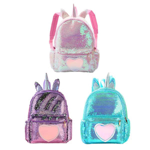 Girl's Small Backpack Sequin Shoulder Bag Mini Back Pack for Teenage Girls Kids