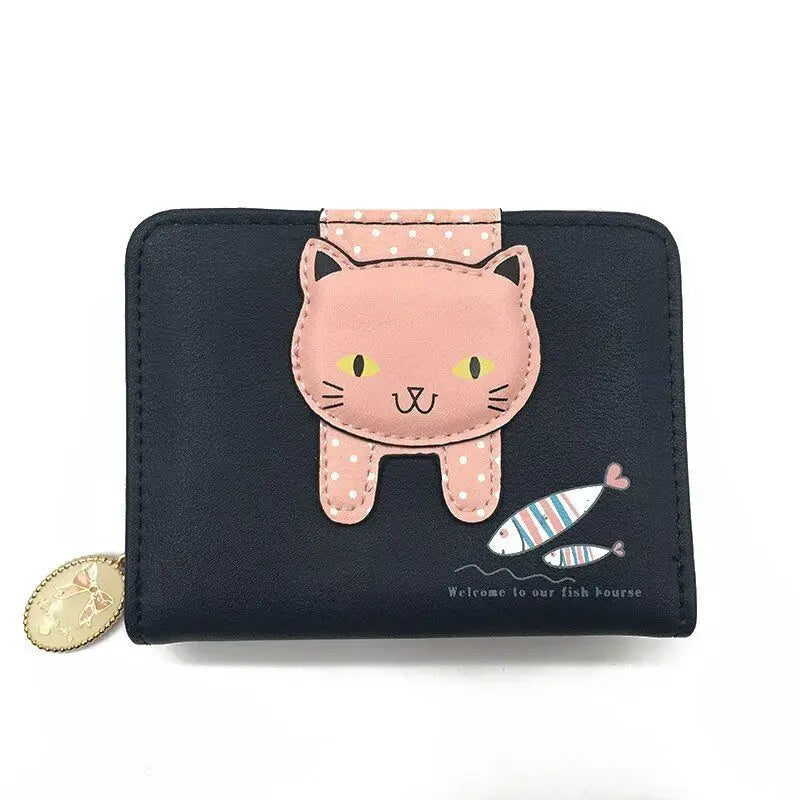 Women Wallet Card Clamps Coin Purse Cash Clip Billfold PU Leather Vintage Purse
