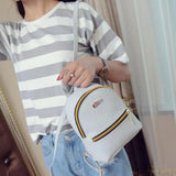 Waterproof Faux Leather Girls Backpack Solid Adjustable Shoulder Straps