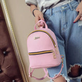 Waterproof Faux Leather Girls Backpack Solid Adjustable Shoulder Straps