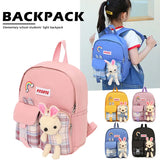 Girls' Light Backpack Student Travel Bag Kindergarten Schoolbag
