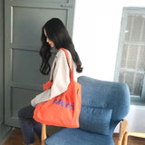 Canvas Tote Bag Letter Casual Shoulder Bag