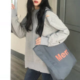 Canvas Tote Bag Letter Casual Shoulder Bag