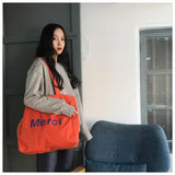 Canvas Tote Bag Letter Casual Shoulder Bag