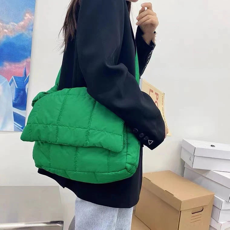 Girls Bag Winter Bucket Nylon Shoulder Handbag Crossbody Women Bag