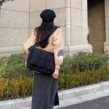 Girls Bag Winter Bucket Nylon Shoulder Handbag Crossbody Women Bag