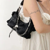 Girls Bag Nylon FLAP Sweet Chains Shoulder Bags Handbags Solid Zipper SOFT Women