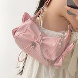 Girls Bag Nylon FLAP Sweet Chains Shoulder Bags Handbags Solid Zipper SOFT Women