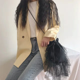 Square Canvas Lace Lady Shoulder Bag Crossbody Style Dark