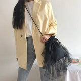 Square Canvas Lace Lady Shoulder Bag Crossbody Style Dark