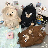 Corduroy Shoulder Bags High School Student Backpack