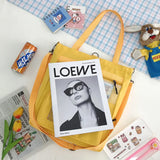 Girls College Student Backpack Canvas Shoulder Bag Lady Tote