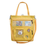 Girls College Student Backpack Canvas Shoulder Bag Lady Tote