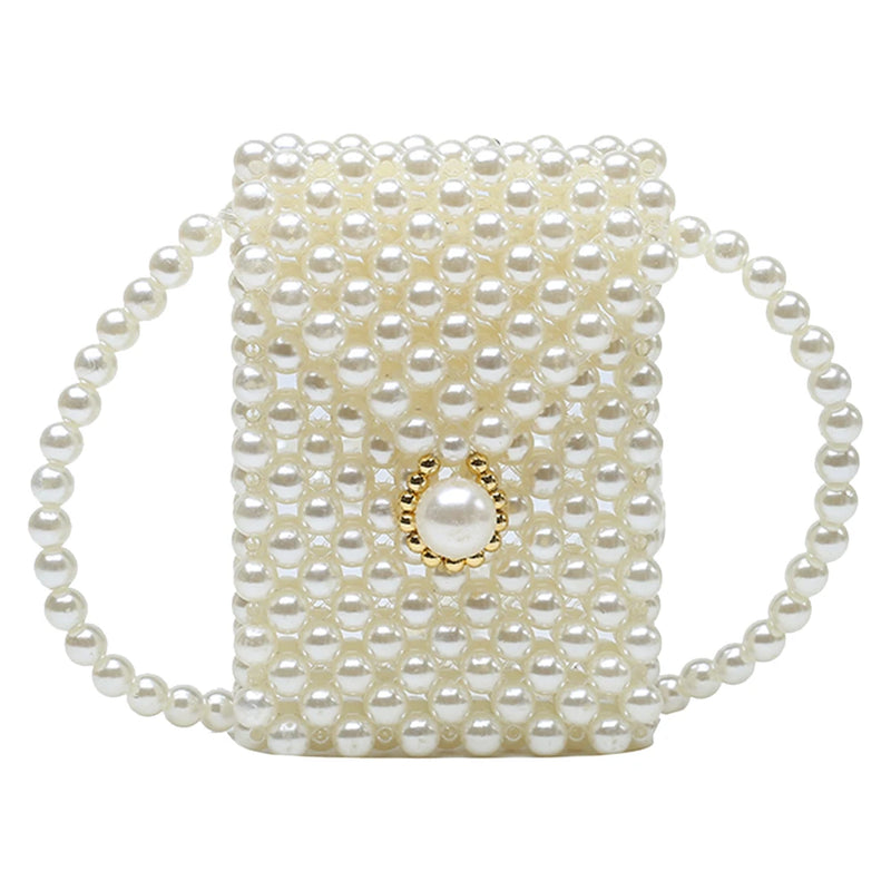 Mini Messenger Bag Women's Casual Pearl Lipstick Purse Shoulder Bags