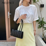 Women's Casual Messenger Bags Stripes Embossing PU Shoulder Bag