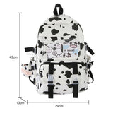 Cow Print Canvas Backpack for Girls Women College Rucksack
