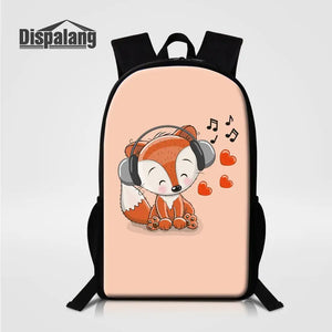 Girls Cartoon Backpack Animal Printing Schoolbags Middle School