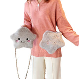 Girls Cartoon Crossbody Bag Plush Shoulder Purse with Metal Chain Strap