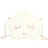 Girls Cartoon Crossbody Bag Plush Shoulder Purse with Metal Chain Strap
