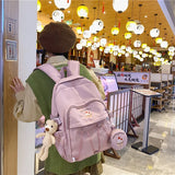 Girls Cartoon Schoolbag Women's Backpack Waterproof School Bag Preppy Style Bag