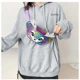 Girls Cartoon Sequins Waist Bag Waterproof PVC Small Deer Belt Crossbody