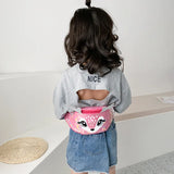 Girls Cartoon Sequins Waist Bag Waterproof PVC Small Deer Belt Crossbody