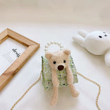Girls Woolen Bunny Chain Shoulder Bag Messenger Bag