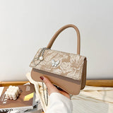 Women's Vintage Chain Crossbody Clutch Purse with Butterfly Design