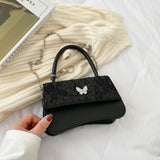 Women's Vintage Chain Crossbody Clutch Purse with Butterfly Design