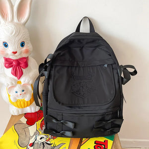 Girls Bow Backpack Solid School Bags for Teenage Girl