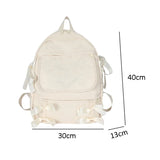 Girls Bow Backpack Solid School Bags for Teenage Girl