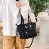 Japanese Bento Box Bag Bucket Shoulder Bags for Women Solid Casual Handbags
