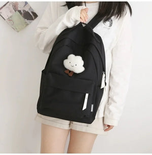Girls Boys Backpack Middle High School Student Schoolbag Large Capacity Laptop B