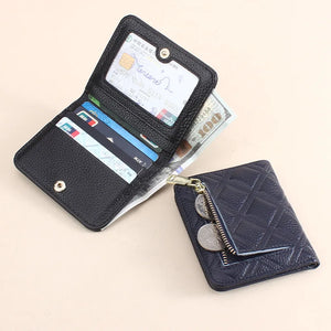 Girls' Fashion Leather Short Thin Coins Purses Wallets