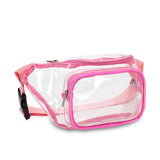 Girls Waterproof Clear PVC Fanny Pack Adjustable Vinyl Waist Bag Women