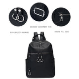 Girls School Shoulder Bag Soft Student Backpack Solid Large Capacity