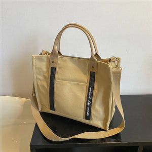 Girls Canvas Shoulder Bag College Student Handbag Crossbody Bags